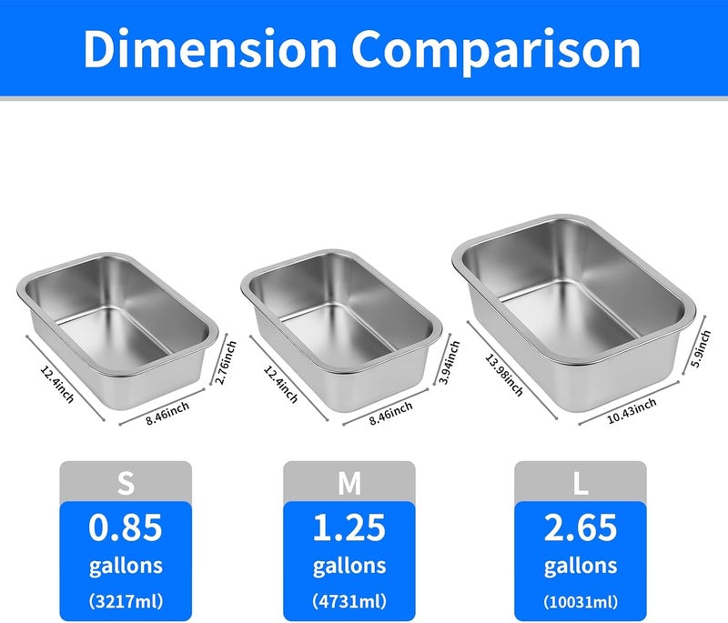 Ohtomber Stainless Steel Dog Bowl - 2.65 Gallons Metal Large Pet Dog Water & Food Bowl, Outdoor Feeder Water Trough Dish Plate for Cat, Big, Extra Large Breed - Image 3